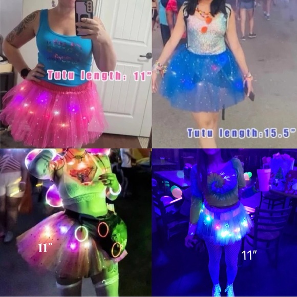 4 FULL LAYER Women's LED tutu skirt length 15.5" Light up tutu  teen/adult tutu - Picture 10 of 11